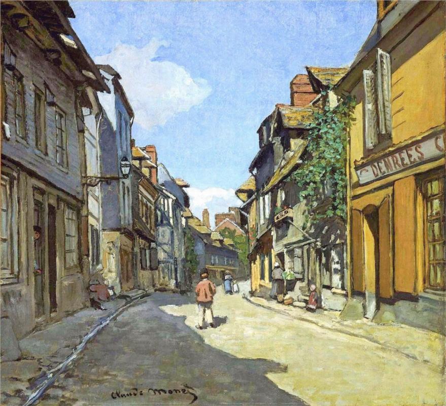 The La Rue Bavolle at Honfleur, 1864 - Claude Monet Paintings